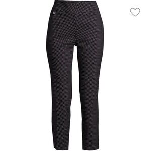 Premise Woman Polka Dot Ankle Pants Plus Size 3X Black Pull-On Tummy Control NWT